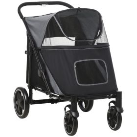 Pet Stroller Dog Cat Carriage One Click Fold with Universal Front Wheels Shock Absorber Brakes Storage Bags Mesh Window Pet Stroller Dog Cat Carriage One Click Fold with Universal Front Wheels Shock Absorber Brakes Storage Bags Mesh Window